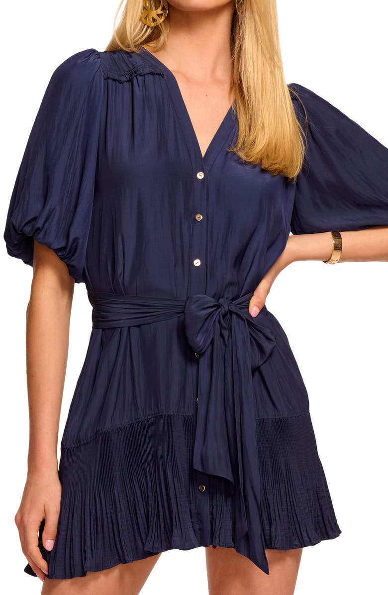 Ramy Brook Florencia Tie Waist Minidress, Alternate, color, Spring Navy