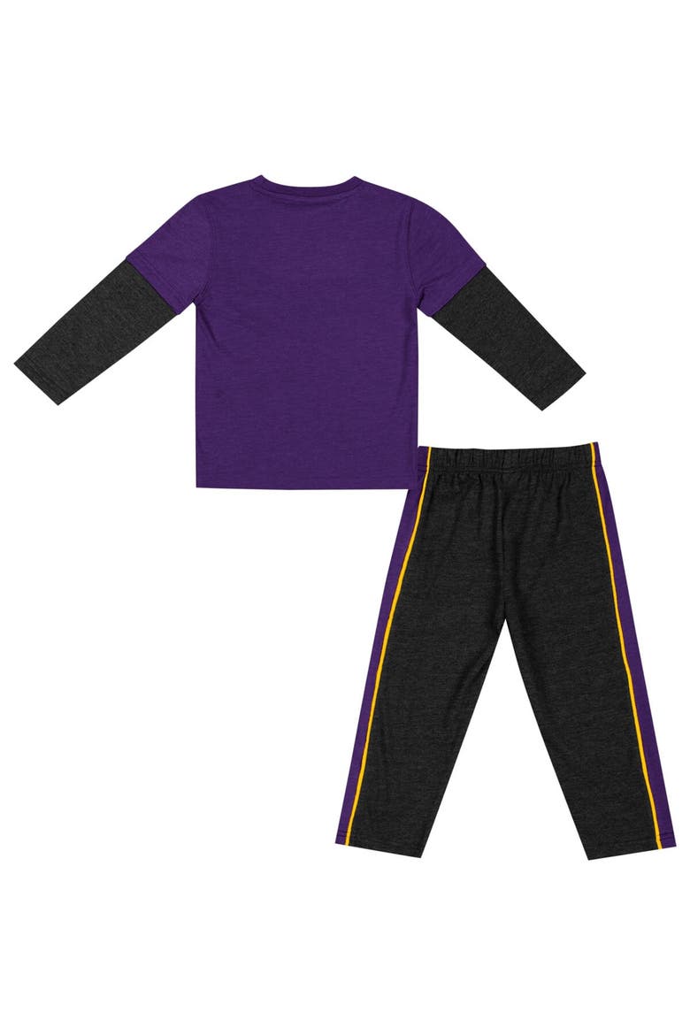 Toddler Colosseum Purple/Black LSU Tigers Long Sleeve T-Shirt & Pants Set, Alternate, color, Purple