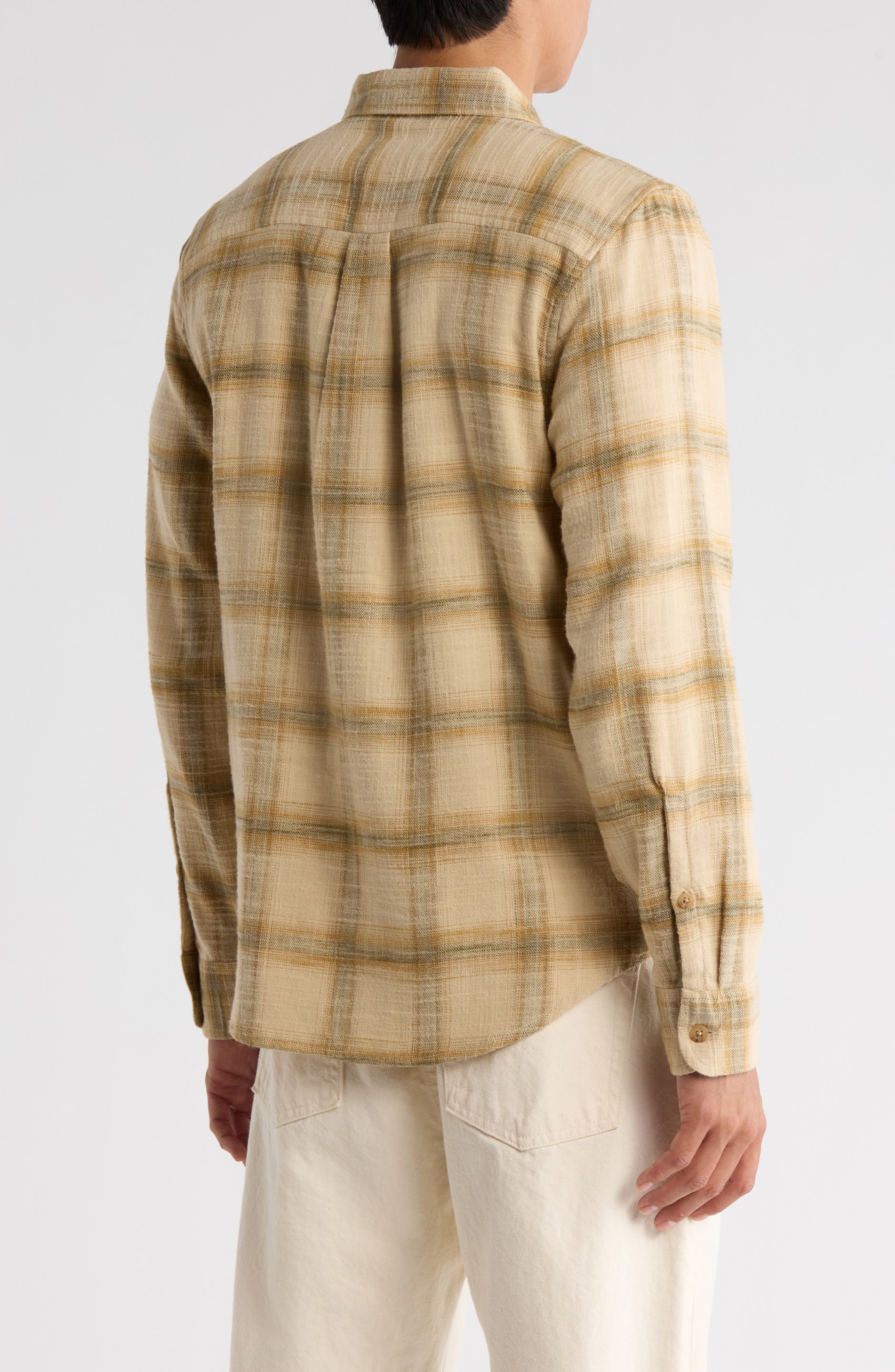 Ombre Check Slub Cotton Flannel Button-Up Shirt - image 4