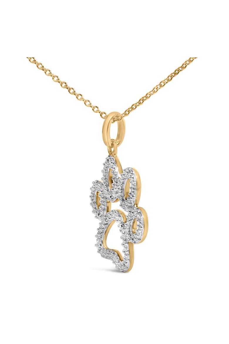Gold Vermeil Diamond Accent Pet Paw Pendant Necklace, Alternate, color, Silver