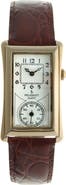Peugeot Vintage Large Rectangular Remote Sweep Leather Watch- 40x24MM