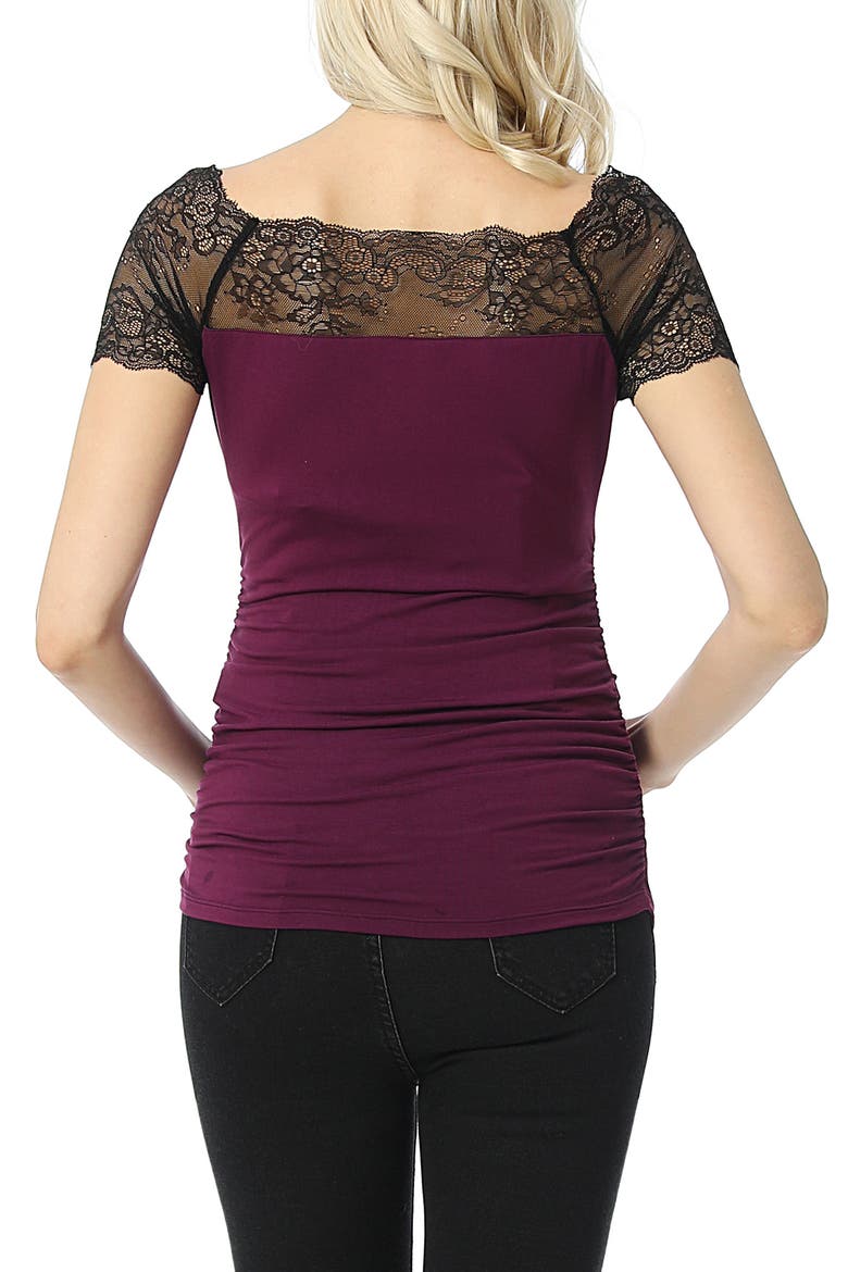 Valerie Lace Maternity Top, Alternate, color, DEEP BERRY