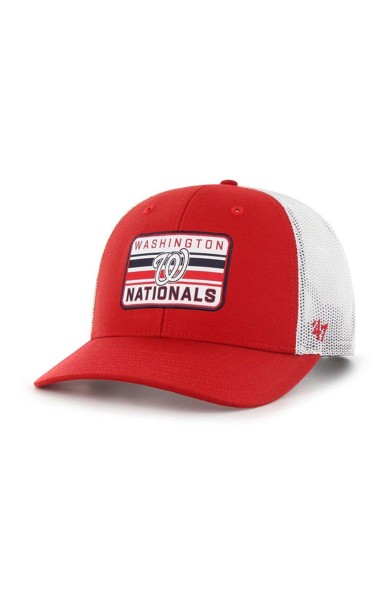 '47 Men's '47 Red Washington Nationals Drifter Trucker Adjustable Hat, Main, color, Red