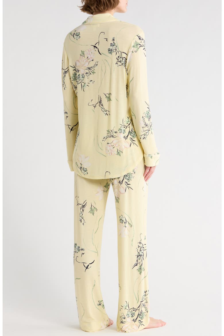 Tranquility Long Sleeve Shirt & Pants Pajamas, Alternate, color, YELLOW- WHITE SPRAWLING FLORAL