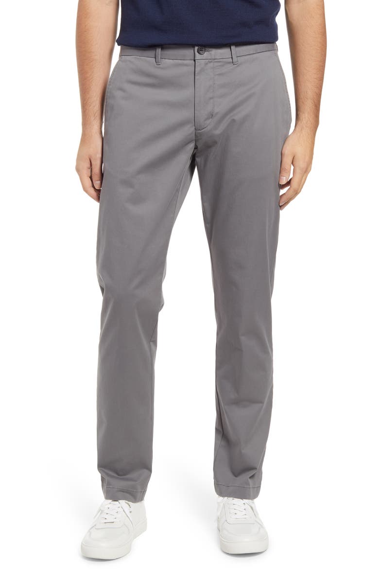 Sueded Slim Fit Stretch Chinos, Main, color, GREY DARK CHARCOAL HEATHER