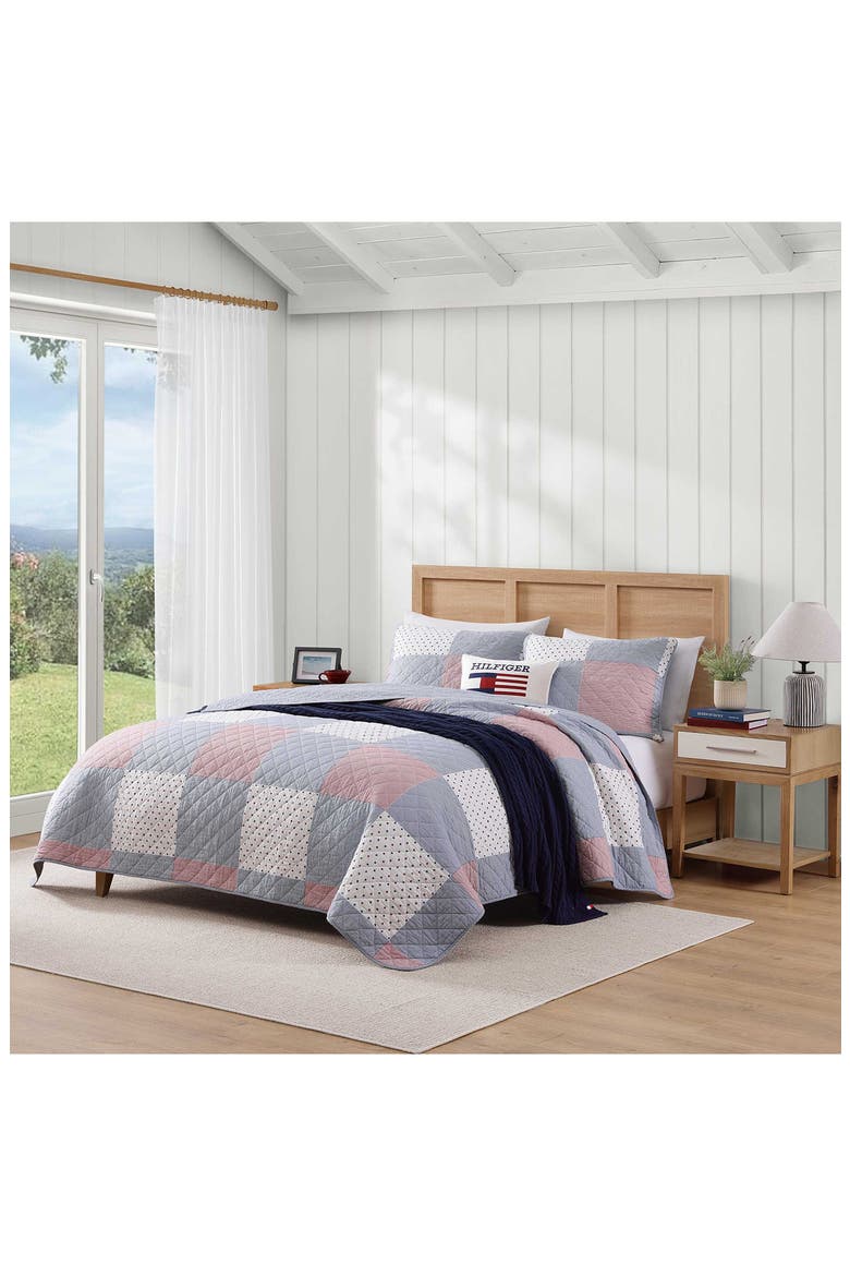 Ithaca Americana Quilt & Shams Set, Alternate, color, WHITE/BLUE/RED