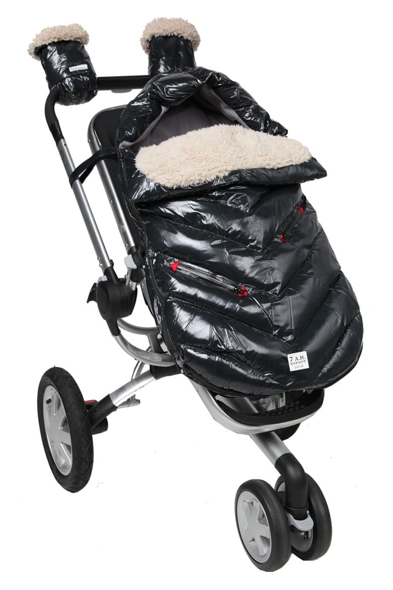 Polar Igloo Water Resistant Stroller/Car Seat Bunting, Alternate, color, BLACK