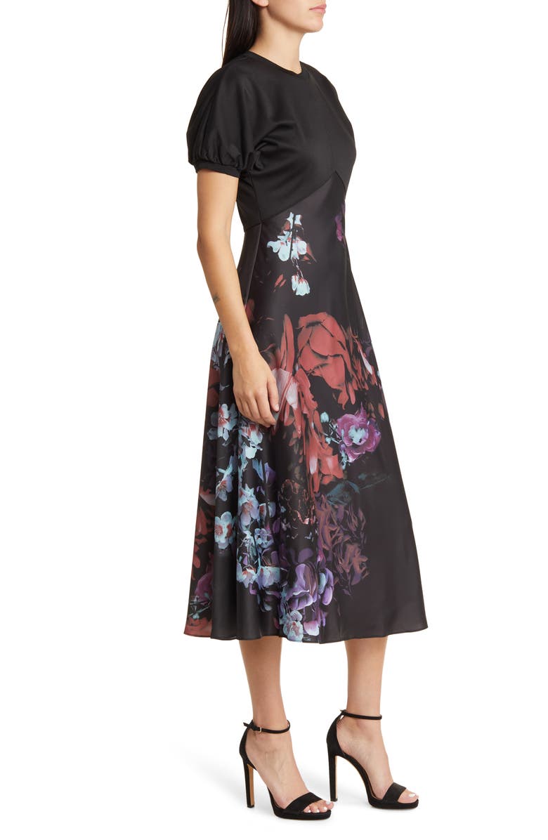 Ted Baker London Drewee Floral Mixed Media Dress, Alternate, color, 