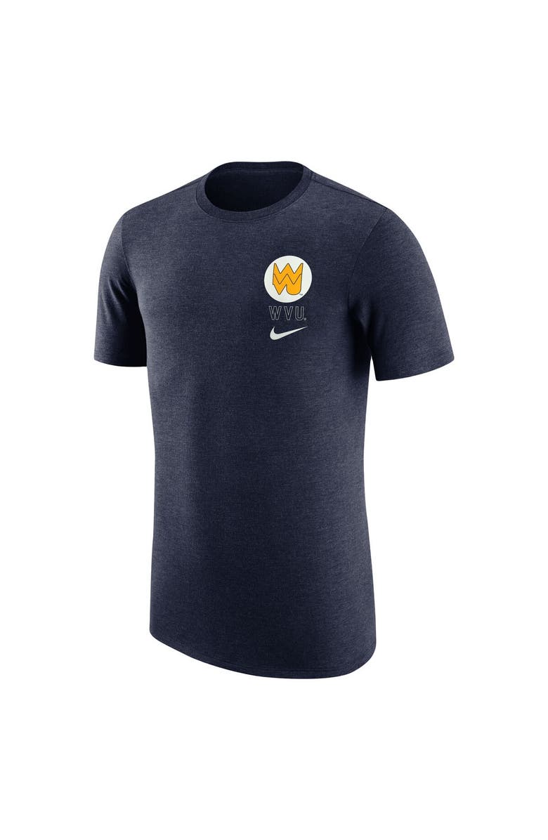 Nike Men's Nike Navy West Virginia Mountaineers Retro Tri-Blend T-Shirt, Alternate, color, Navy