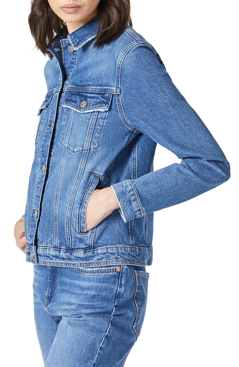Mavi Jeans Katy Denim Trucker Jacket, Alternate, color, Dark Recycled Blue