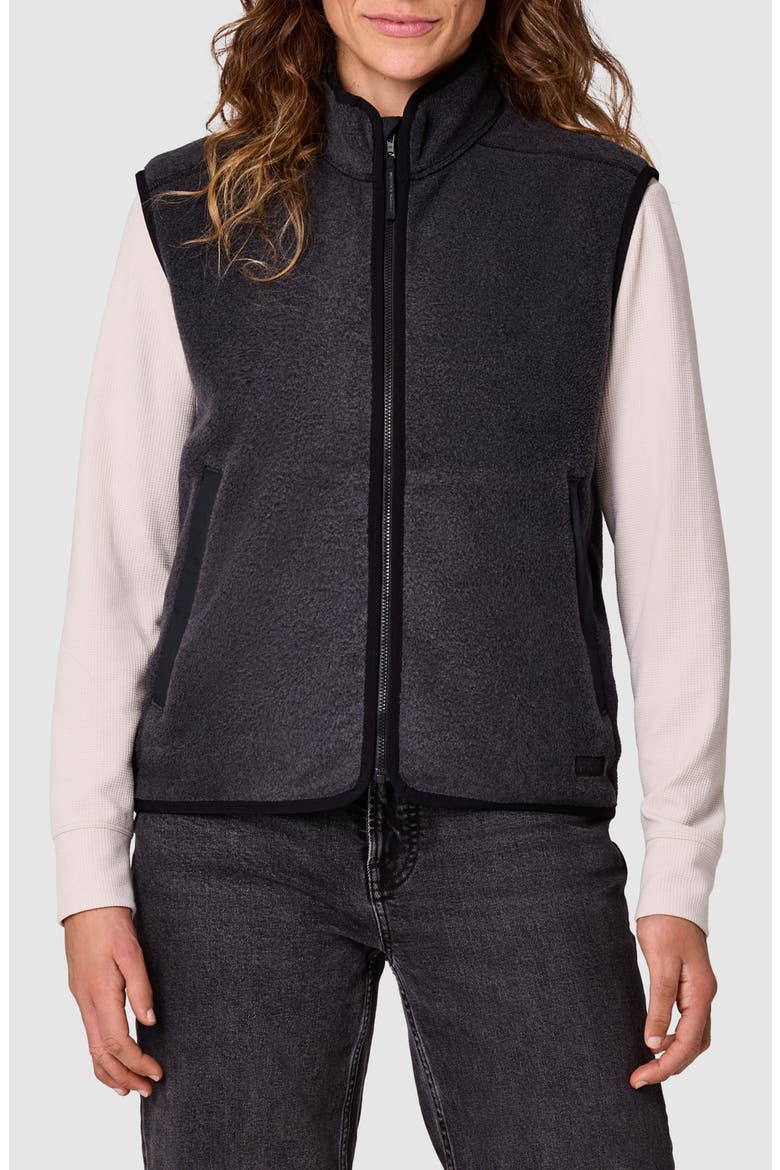 Deming Fleece Vest, Main, color, BLACK