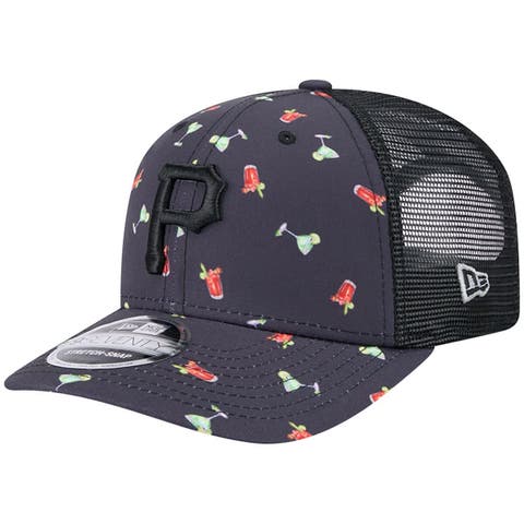 Men's New Era Navy Pittsburgh Pirates Adventure Drinks Pattern 9SEVENTY Stretch-Snap Hat