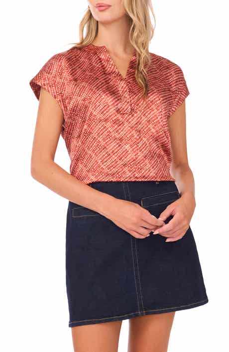 Vince Camuto Geo Print Satin Top
