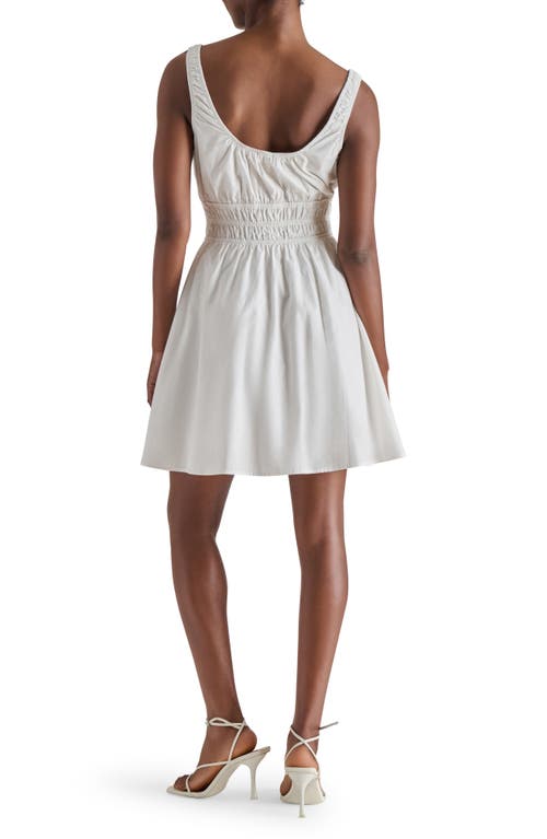Steve Madden Channeled Waist Cotton Poplin Minidress In Antique