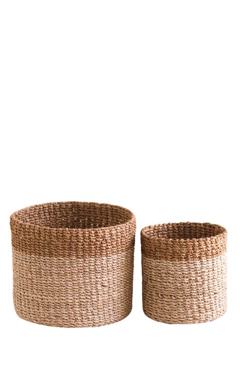 Cylinder Tabletop Basket, Set of 2