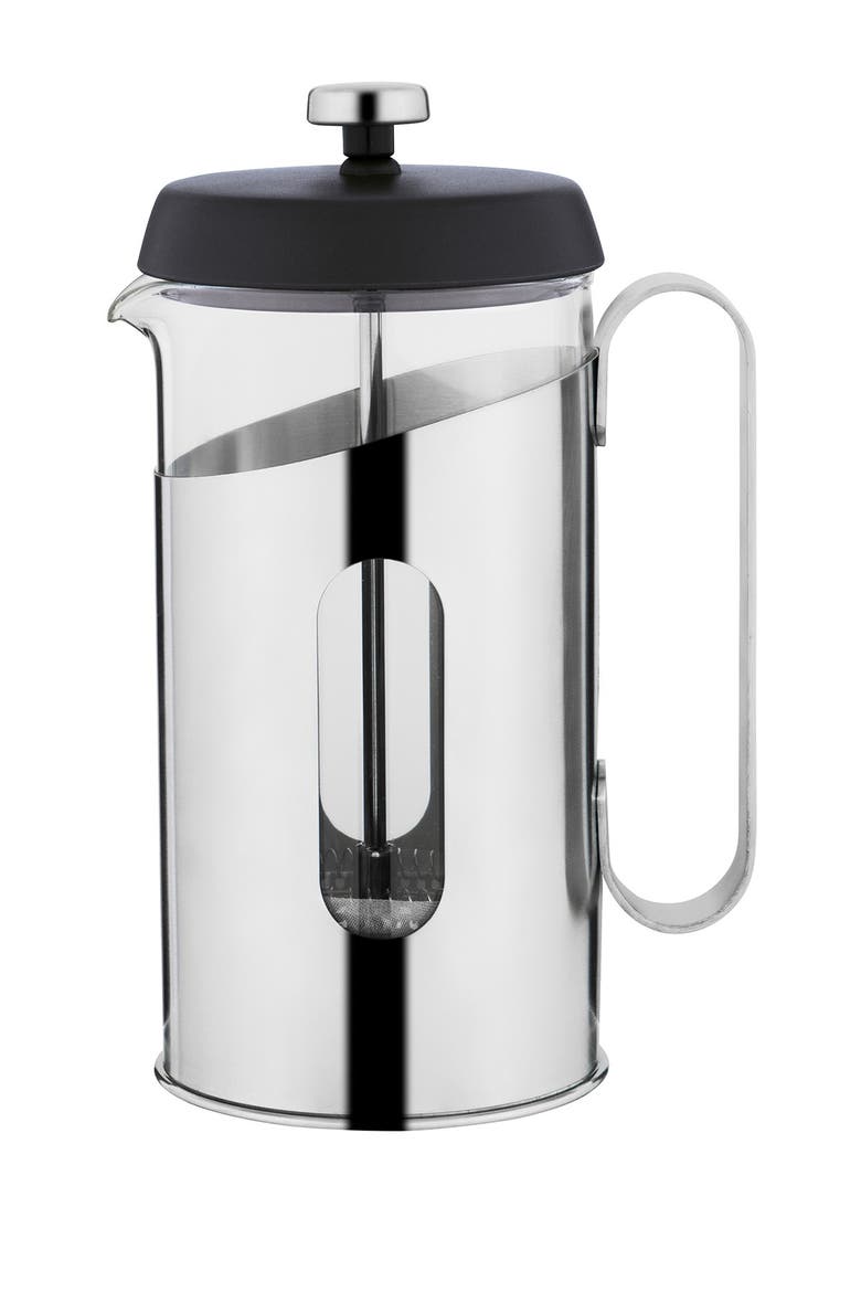 Black Essentials Coffee & Tea 0.63 Quart French Press, Main, color, GREY/SILVER