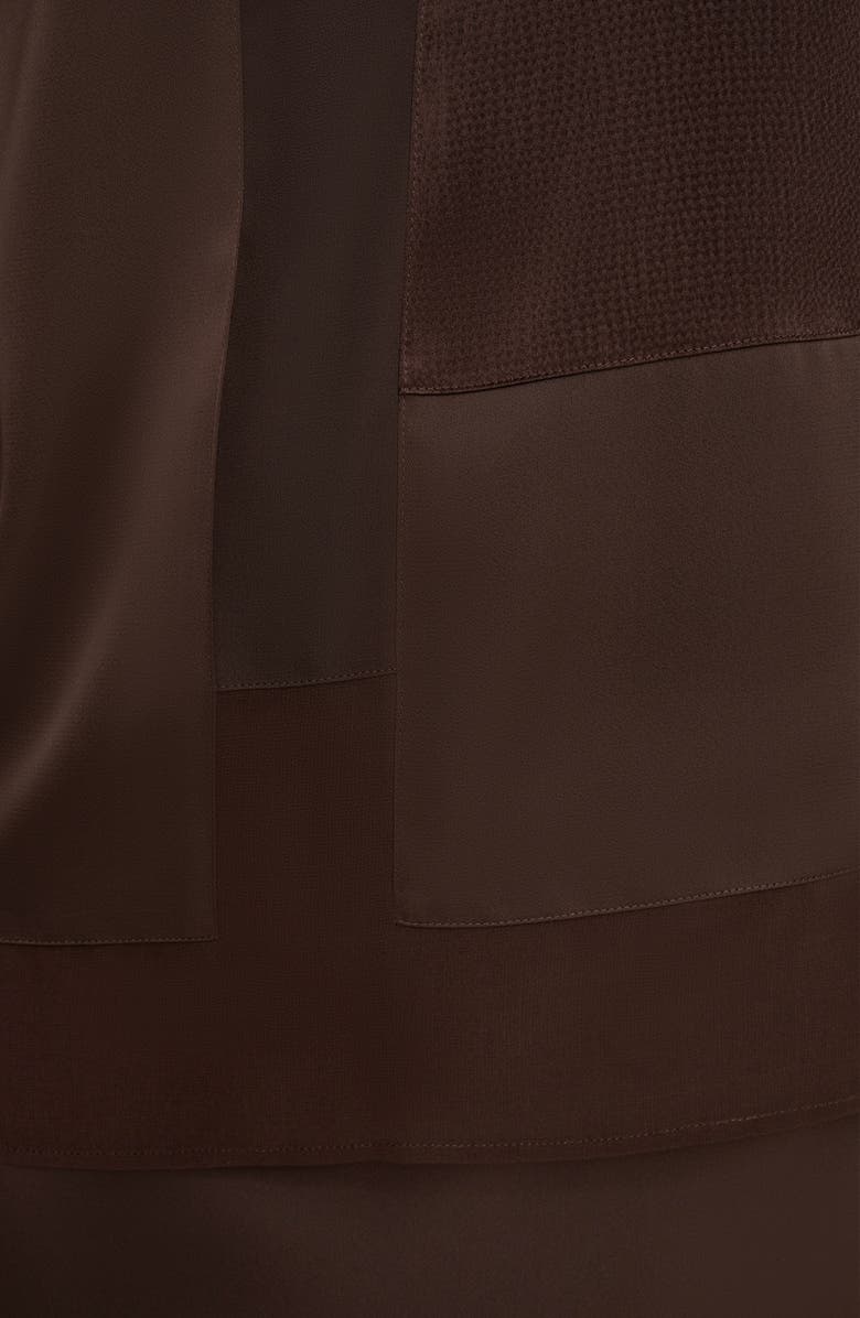 Donna Karan New York Mixed Media Cap Sleeve Top, Alternate, color, Chocolate