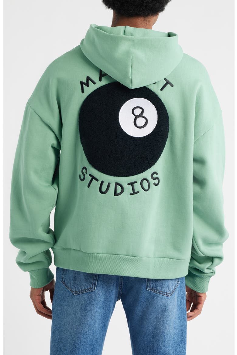 Eight Ball Embroidered Hoodie, Alternate, color, GREEN