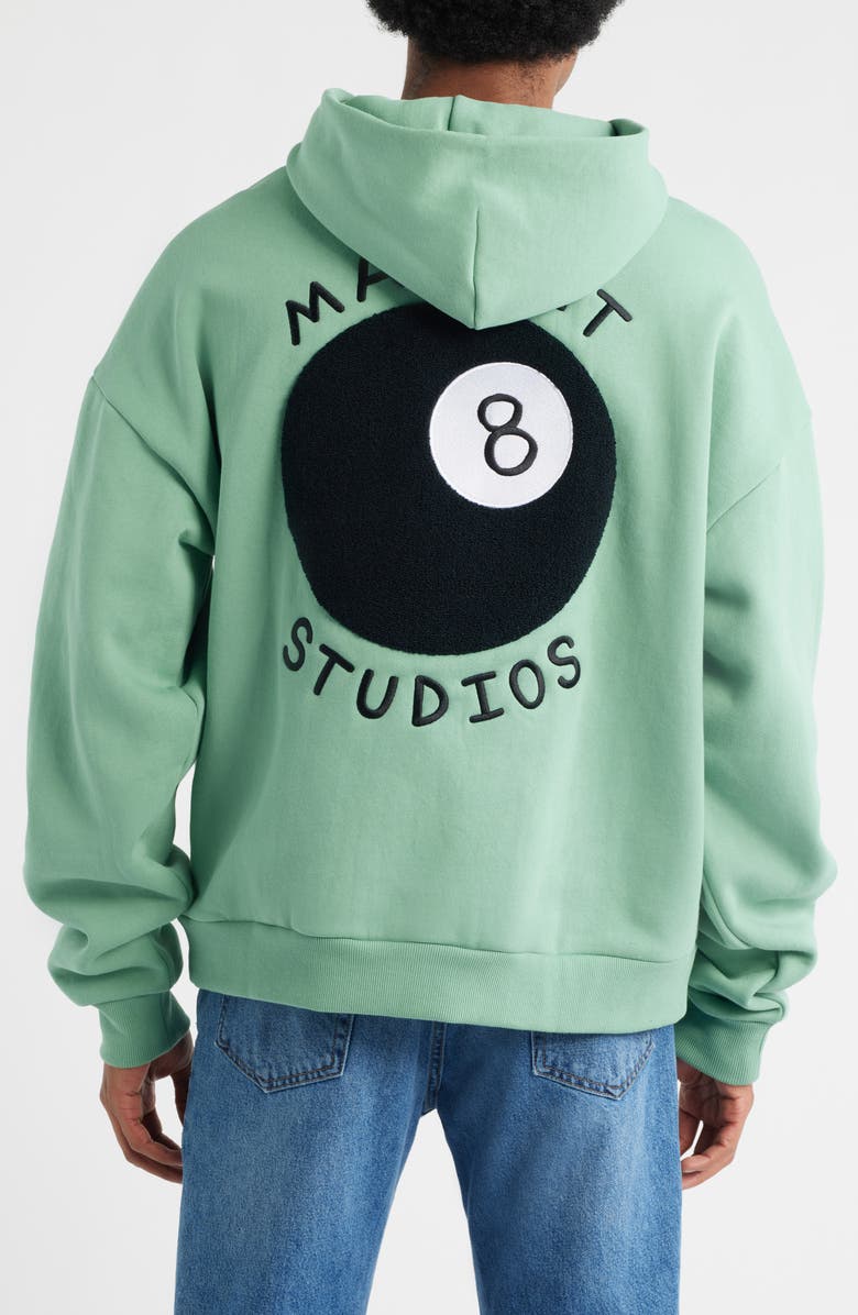 MARKET Eight Ball Embroidered Hoodie, Alternate, color, Green