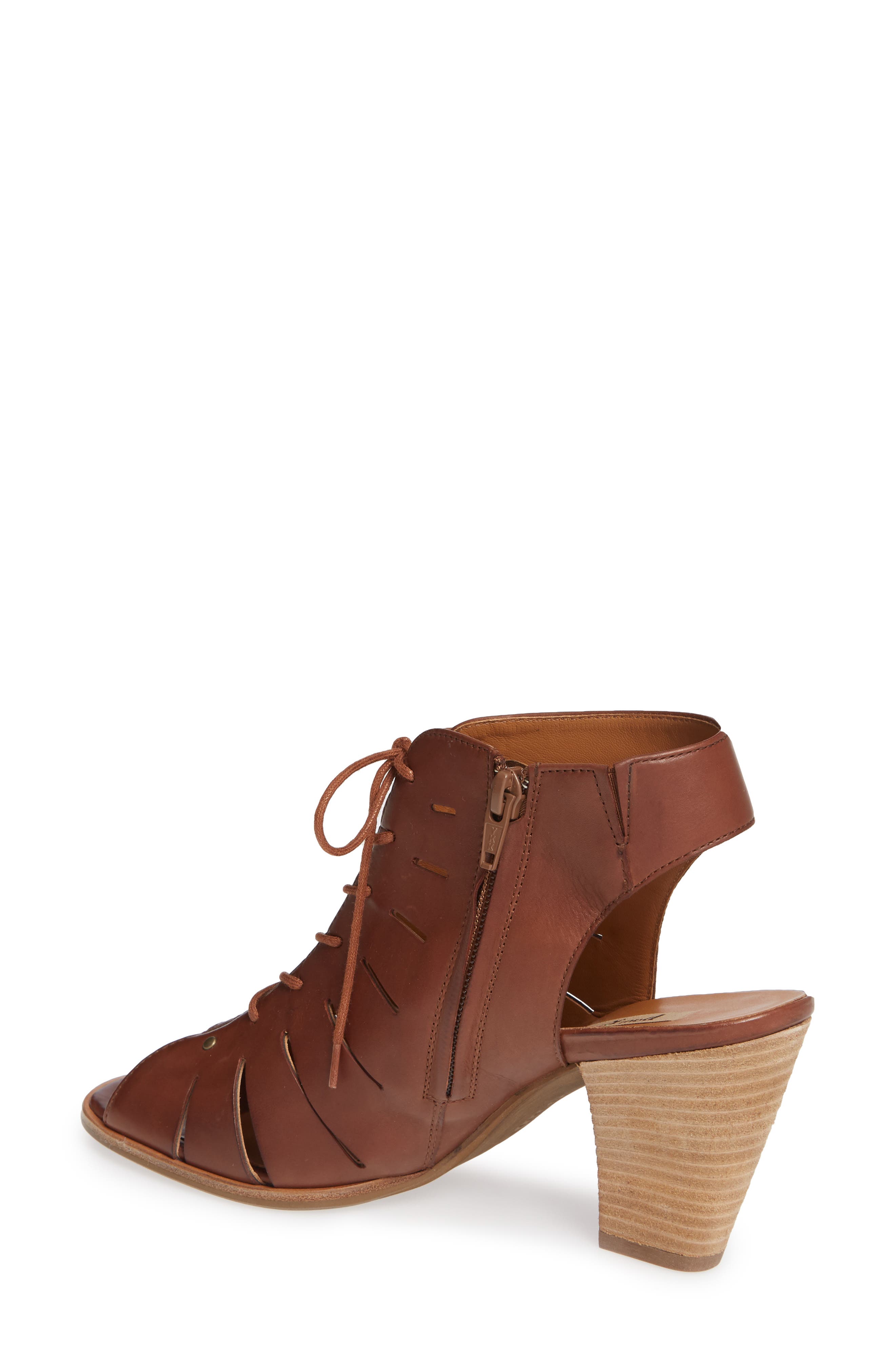 'Cosmo' Peep Toe Sandal, Alternate, color, NOUGAT LEATHER