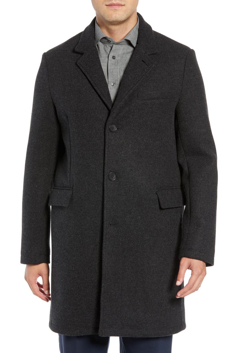 Cunningham Quilted Bib Inset Topcoat, Alternate, color, BLACK