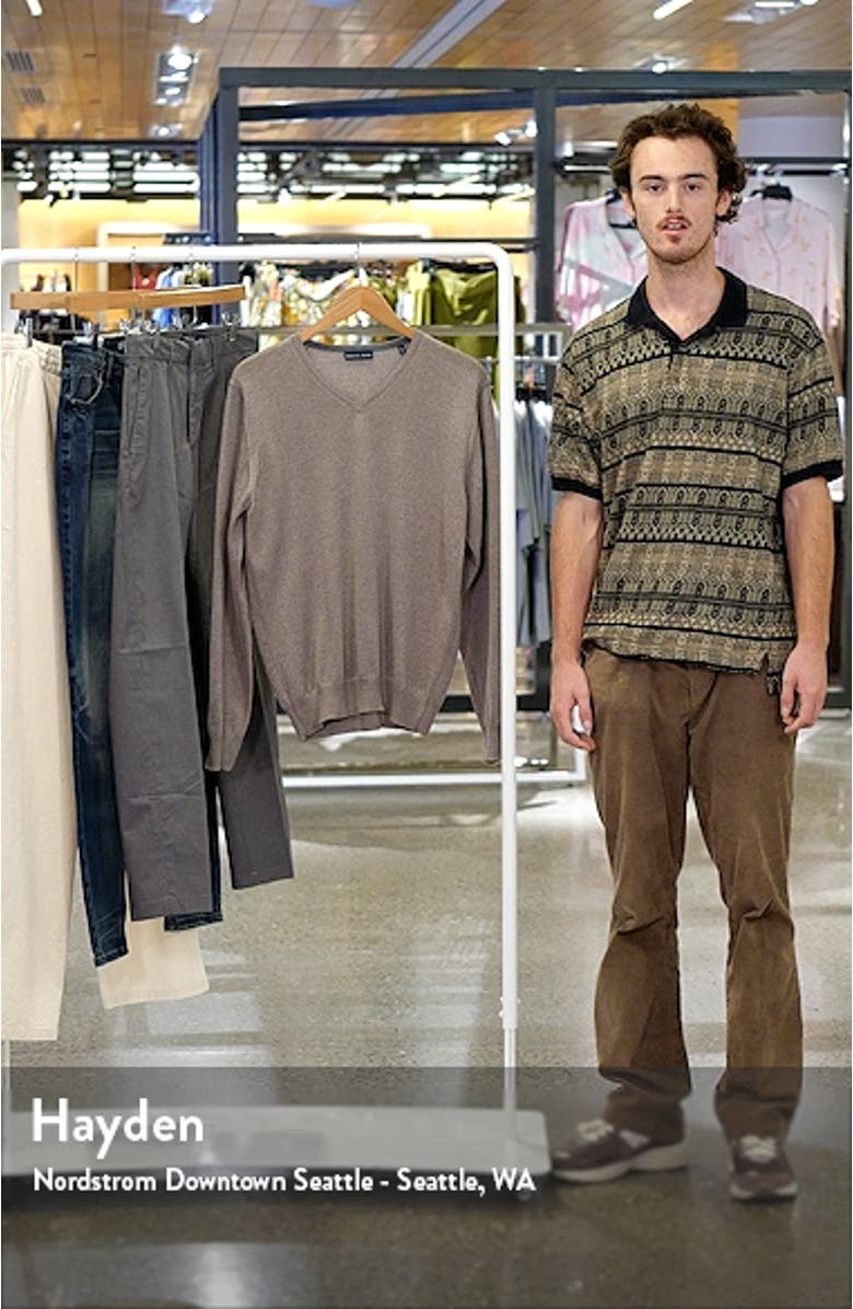 Fine Gauge Merino Wool V-Neck Sweater, sales video thumbnail