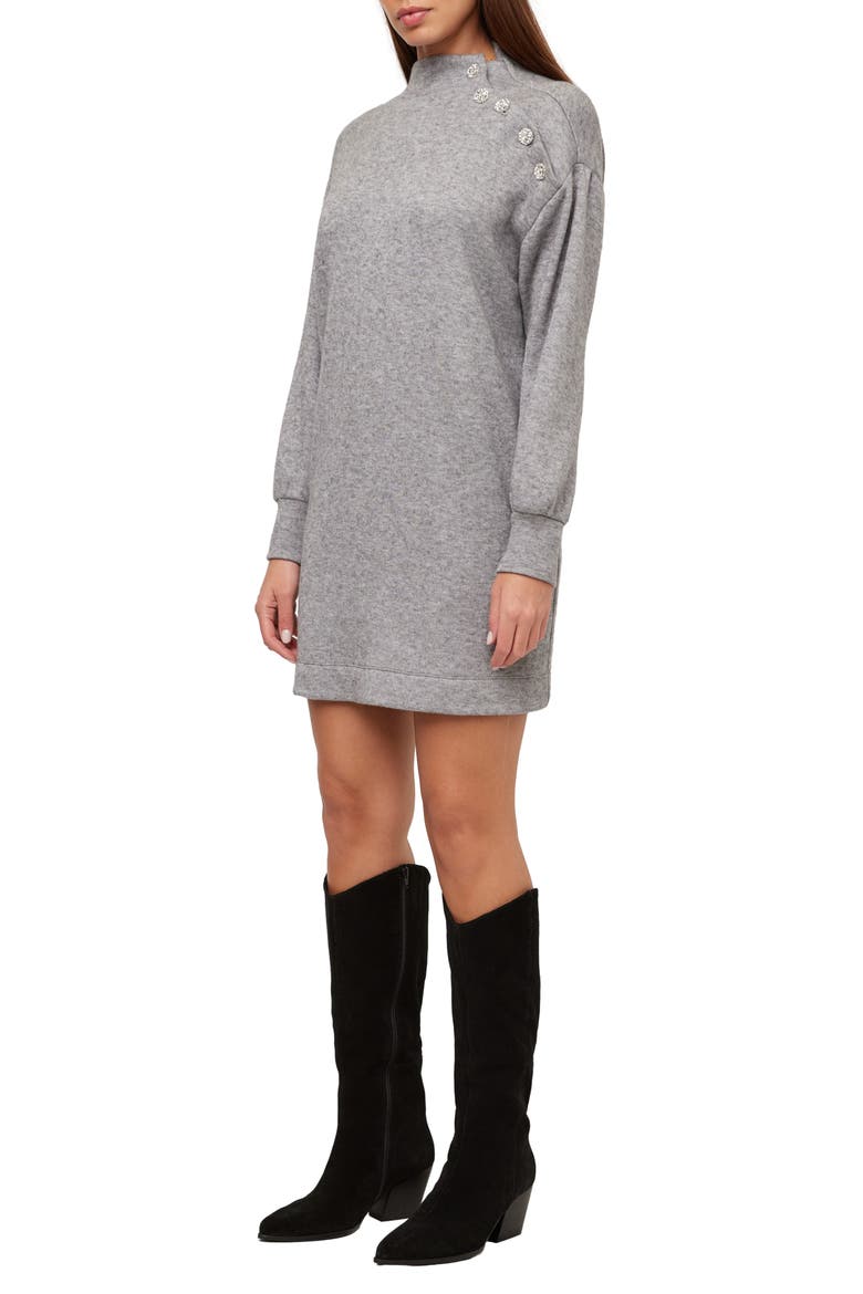 Brenna Mock Neck Dress, Alternate, color, GRAY