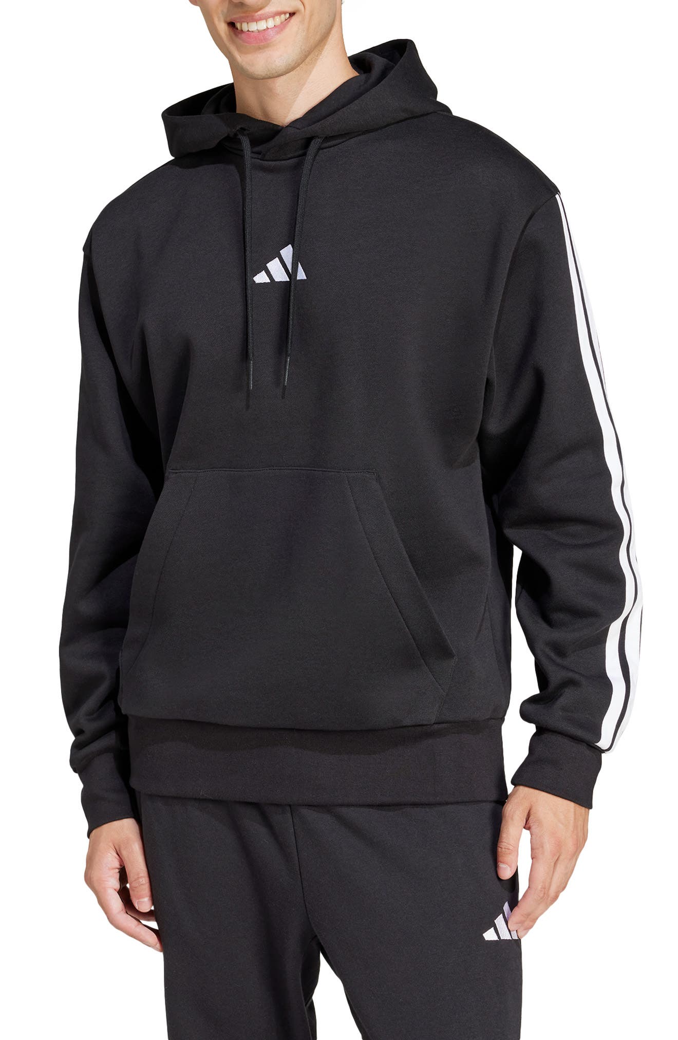 adidas Essential 3-Stripes Fleece Hoodie
