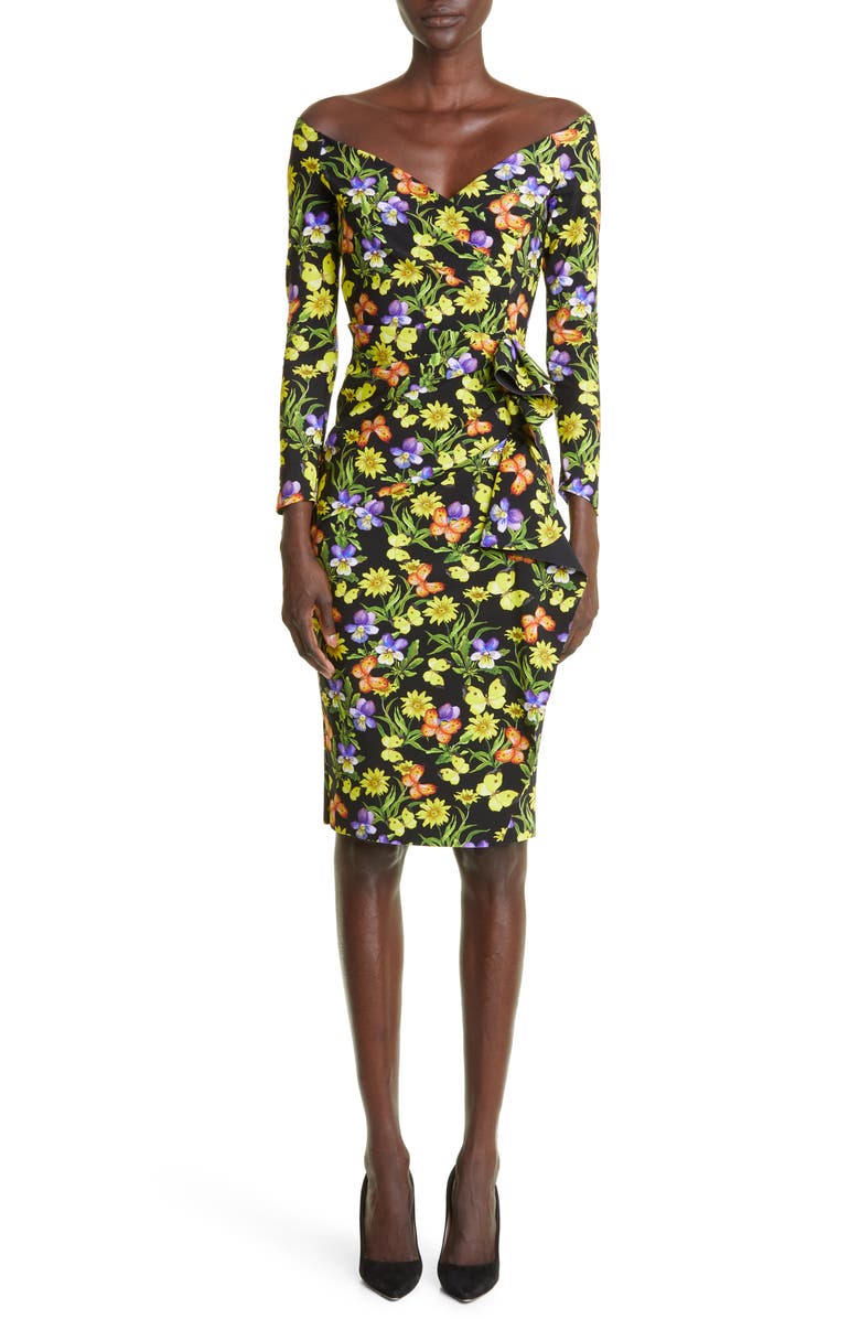 Chiara Boni La Petite Robe Silveria Floral Long Sleeve Dress, Main, color,