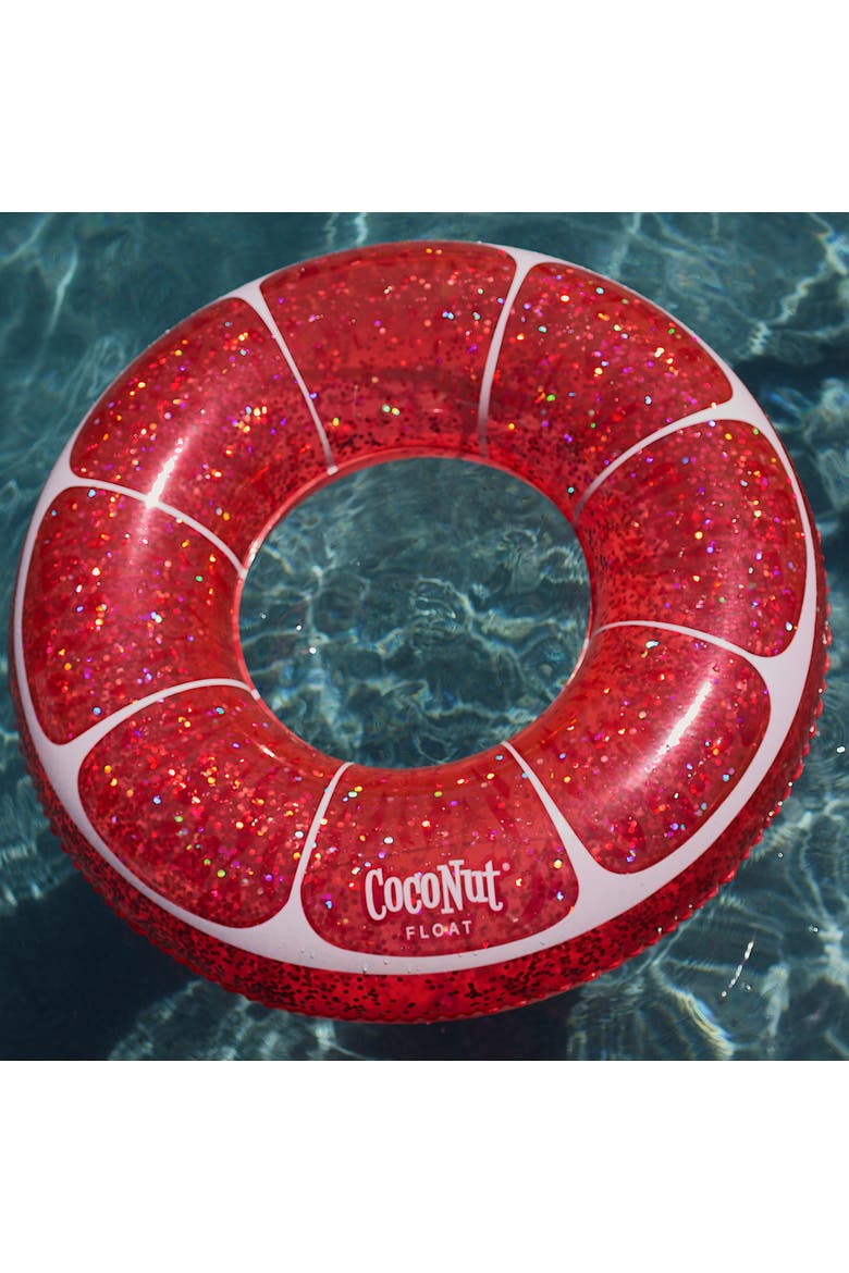 Pink Grapefruit Glitter 42" Pool Float Ring, Inflatable, Antileak, Durable, Alternate, color, Pink