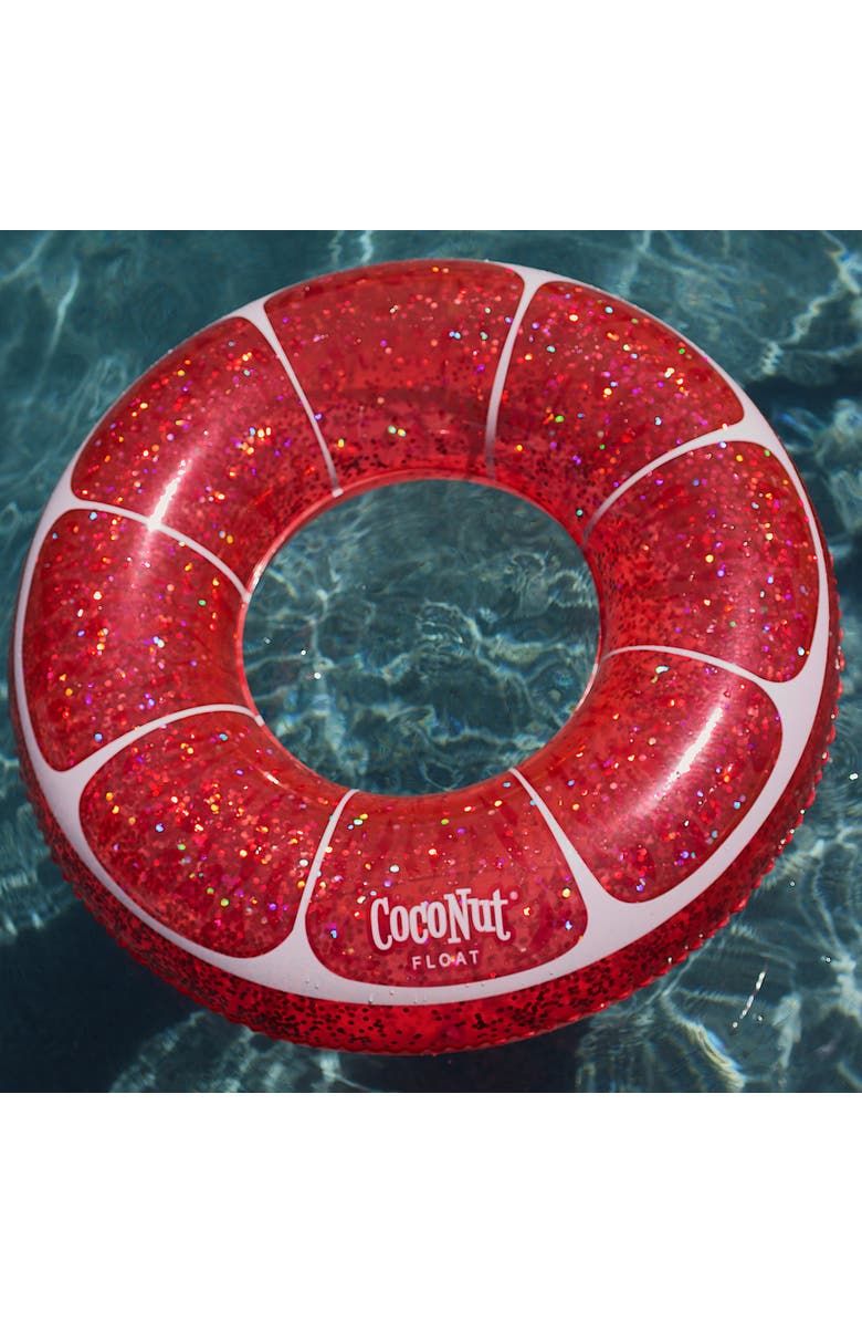 Coconut Float Pink Grapefruit Glitter 42" Pool Float Ring, Inflatable, Antileak, Durable, Alternate, color, Pink