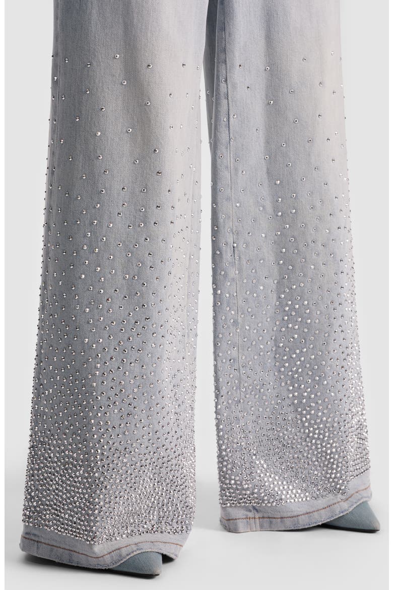 Amazing Stud Detail Baggy Wide Leg Jeans, Alternate, color, ROCKSTAR BLUE