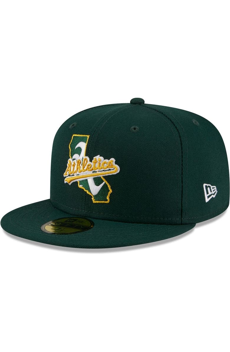 New Era Men's New Era Green Oakland Athletics Local II 59FIFTY Fitted Hat, Main, color, 