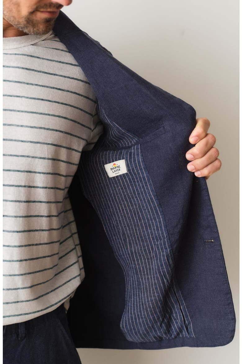 Hemp Blend Blazer, Alternate, color, NAVY
