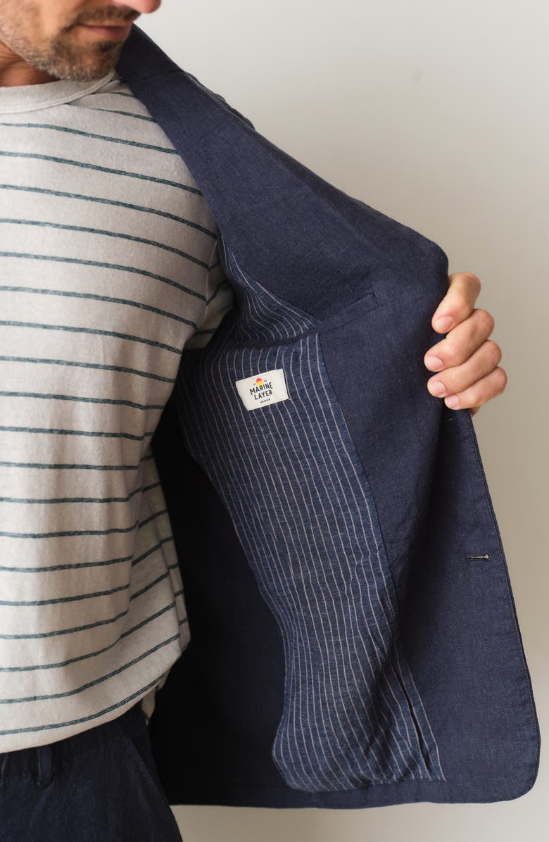 Marine Layer Hemp Blend Blazer, Alternate, color, Navy