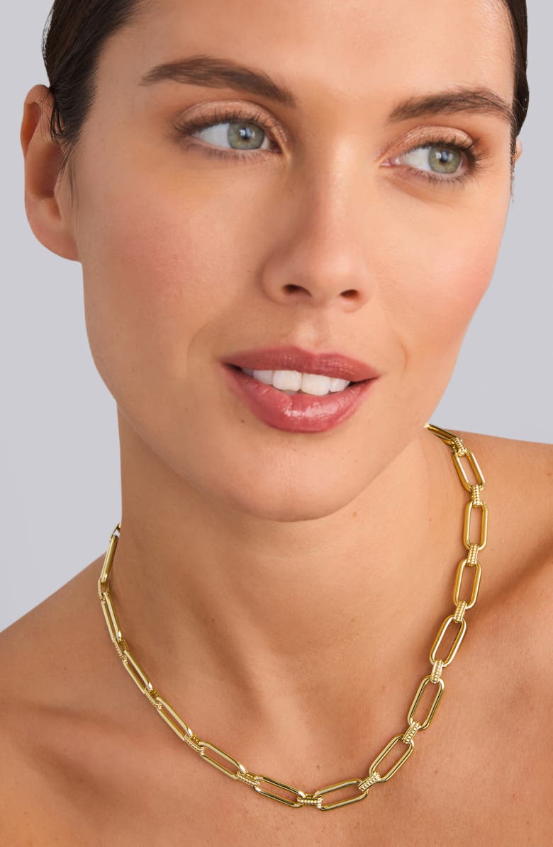 LAGOS Signature Caviar Smooth Link Toggle Necklace, Alternate, color, Gold