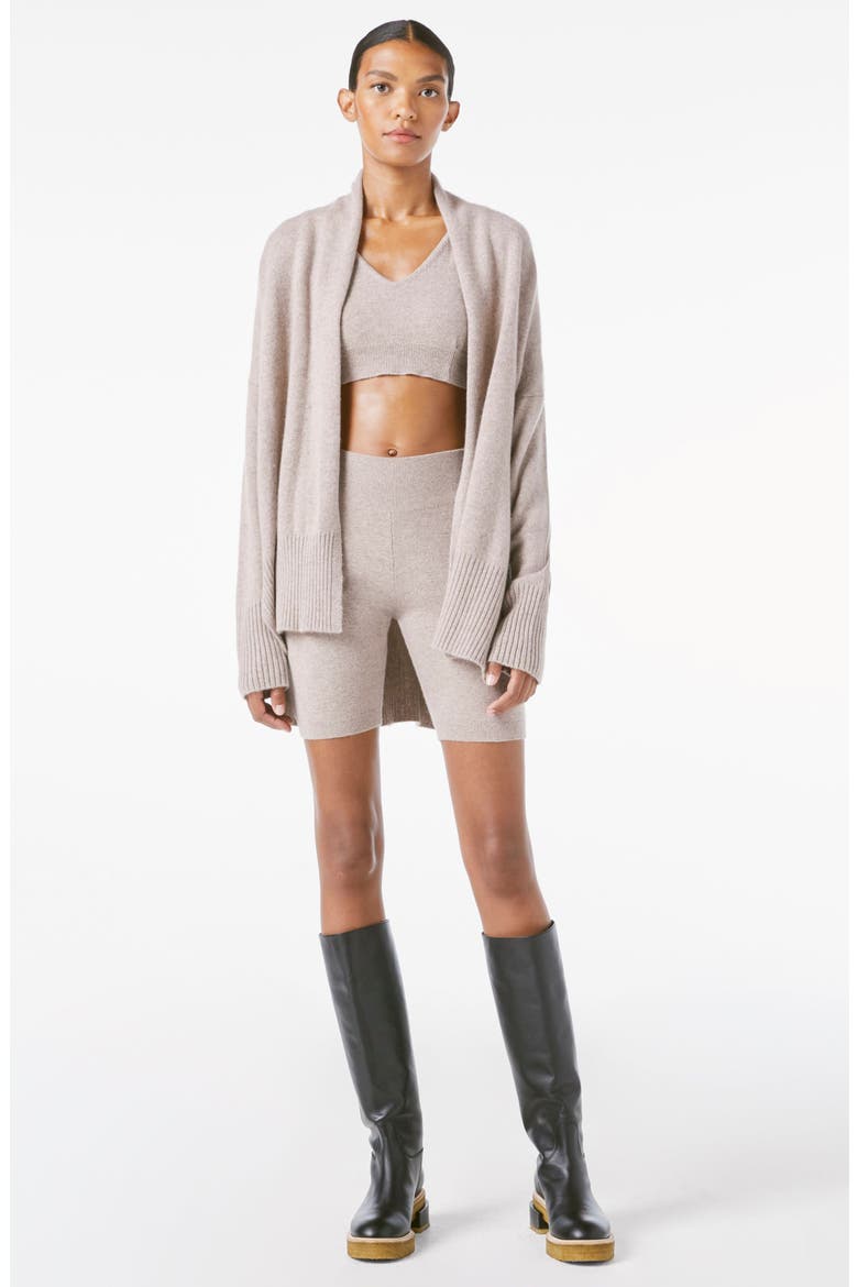 Cashmere Bike Shorts, Alternate, color, MUSHROOM HEATHER
