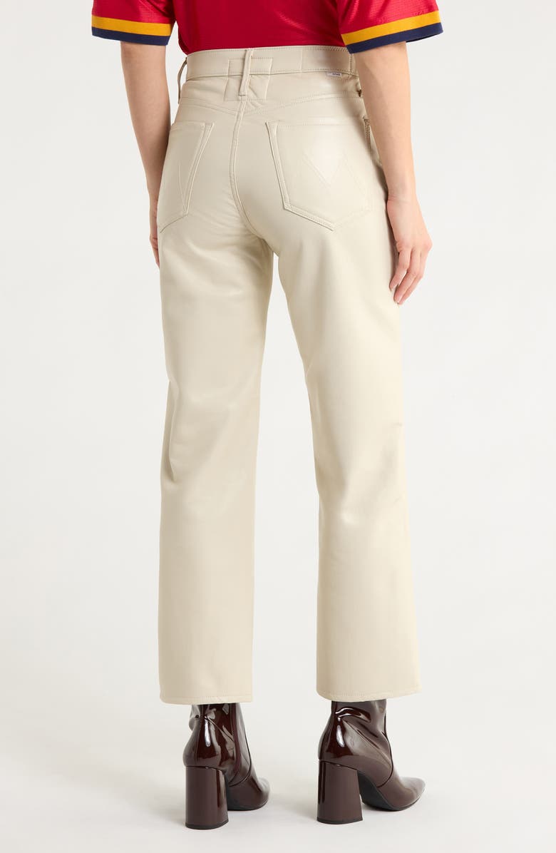 MOTHER The Rambler Zip Ankle Faux Leather Pants, Alternate, color, Ivory