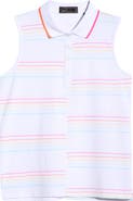 G/FORE Offset Stripe Sleeveless Performance Polo