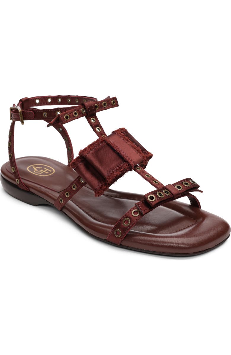 Ash Rachel Studded Ankle Strap Slide Sandal, Main, color, Marsala
