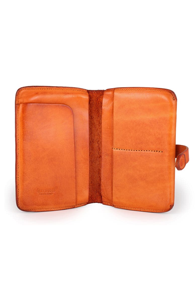 Leeds Genuine Leather Bifold Passport Holder, Alternate, color, Caramel