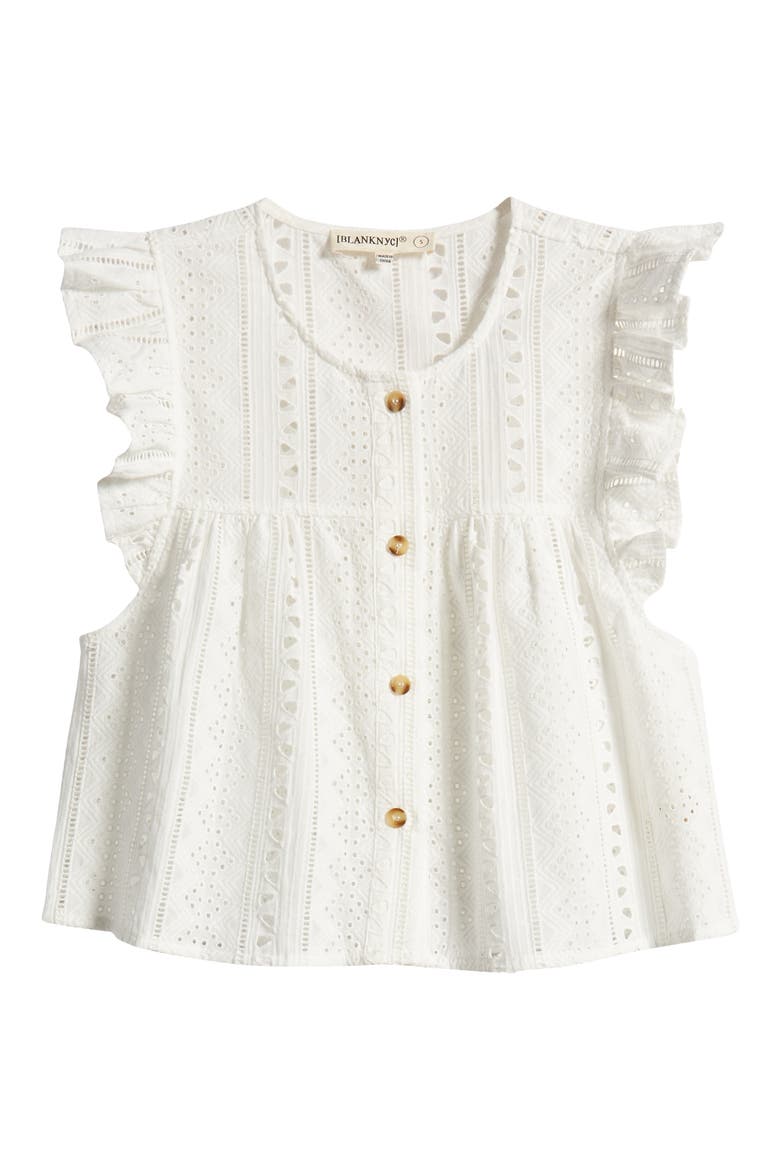 Eyelet Crop Shirt, Alternate, color, GLIMMER OF HOPE
