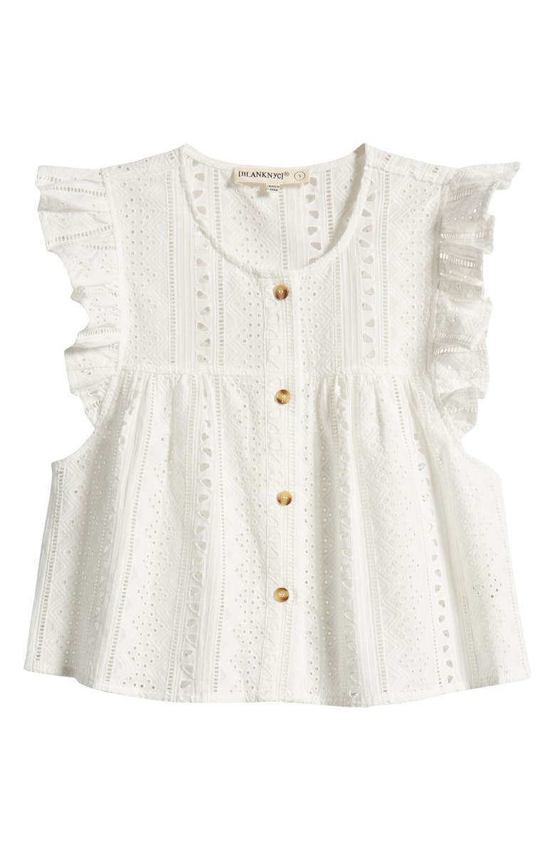 BLANKNYC Eyelet Crop Shirt, Alternate, color, 