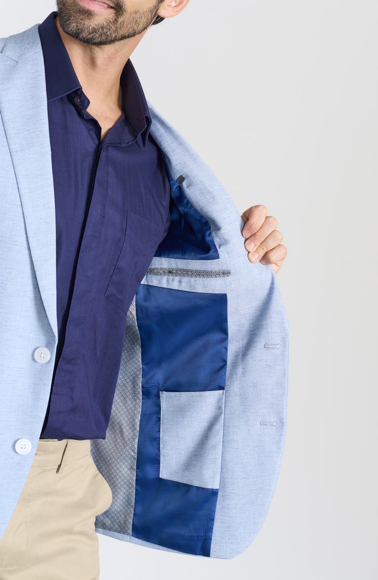 SAVILE ROW CO Blue Stretch Mélange Blazer, Alternate, color, Blue