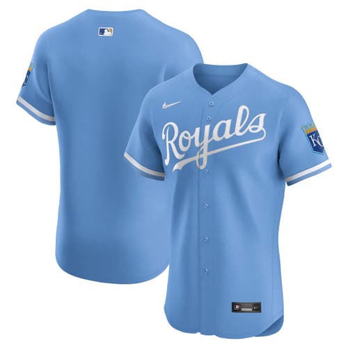 Nike Light Blue Kansas City Royals Alternate Elite Jersey In Animal Print