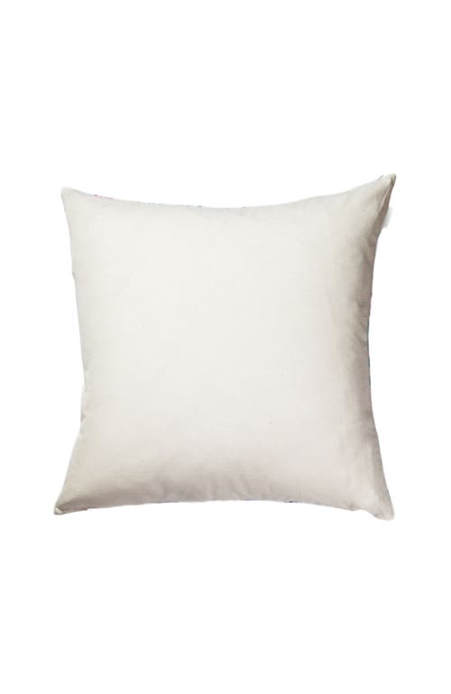 ARCHIVE NEW YORK ARCHIVE NEW YORK PALM IKAT STRIPED PINK AND BLUE HANDWOVEN COTTON SQUARE PILLOW 