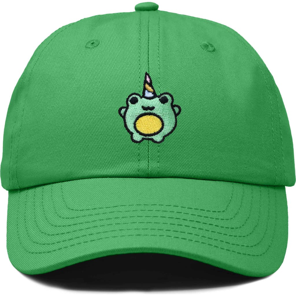 Dalix Froggy Unicorn Embroidered Cap In Kelly Green