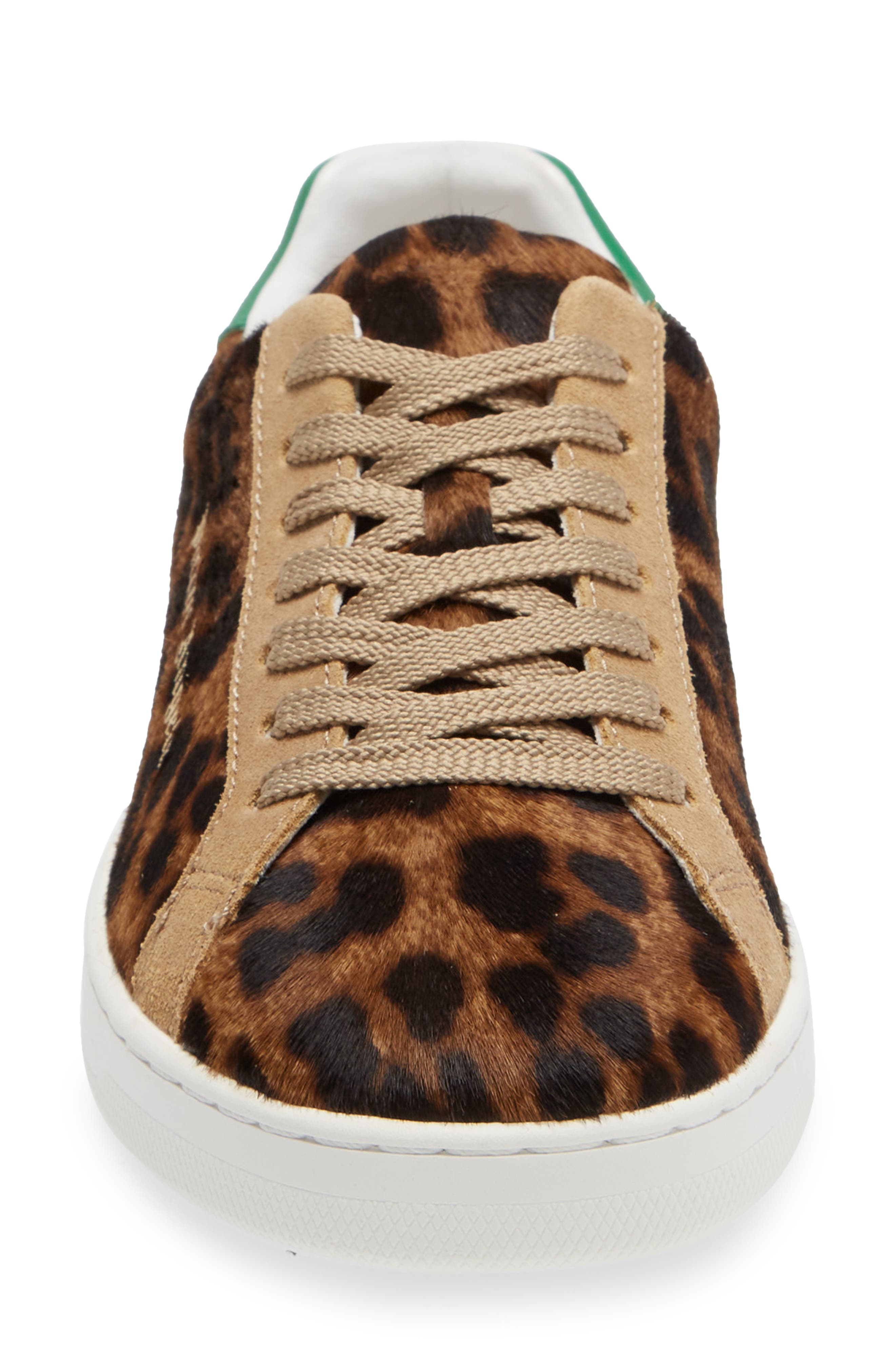 Leopard Print Genuine Calf Hair Sneaker, Alternate, color, LEOPARD/ GREEN CALF HAIR
