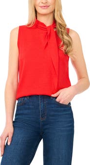 CeCe Tie Neck Sweater Tank