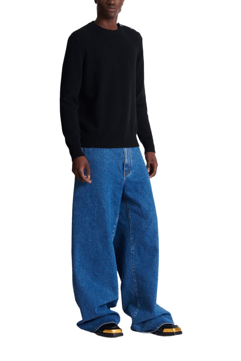 Fine eco-cashmere jumper, Alternate, color, black